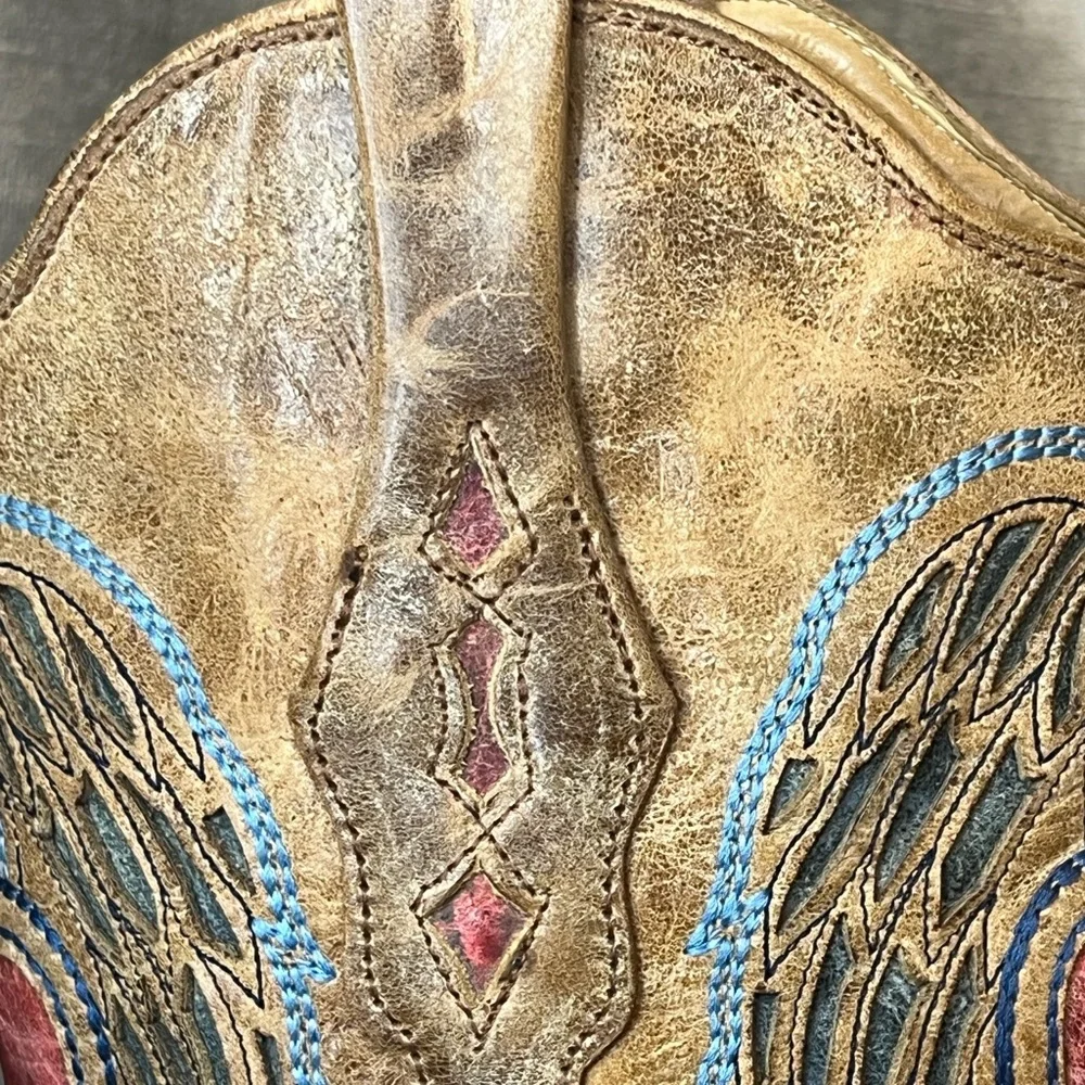 Corral Heart & Wings Leather Western Boots in Sand. Women's Size 8M. #9089 - Picture 9 of 14